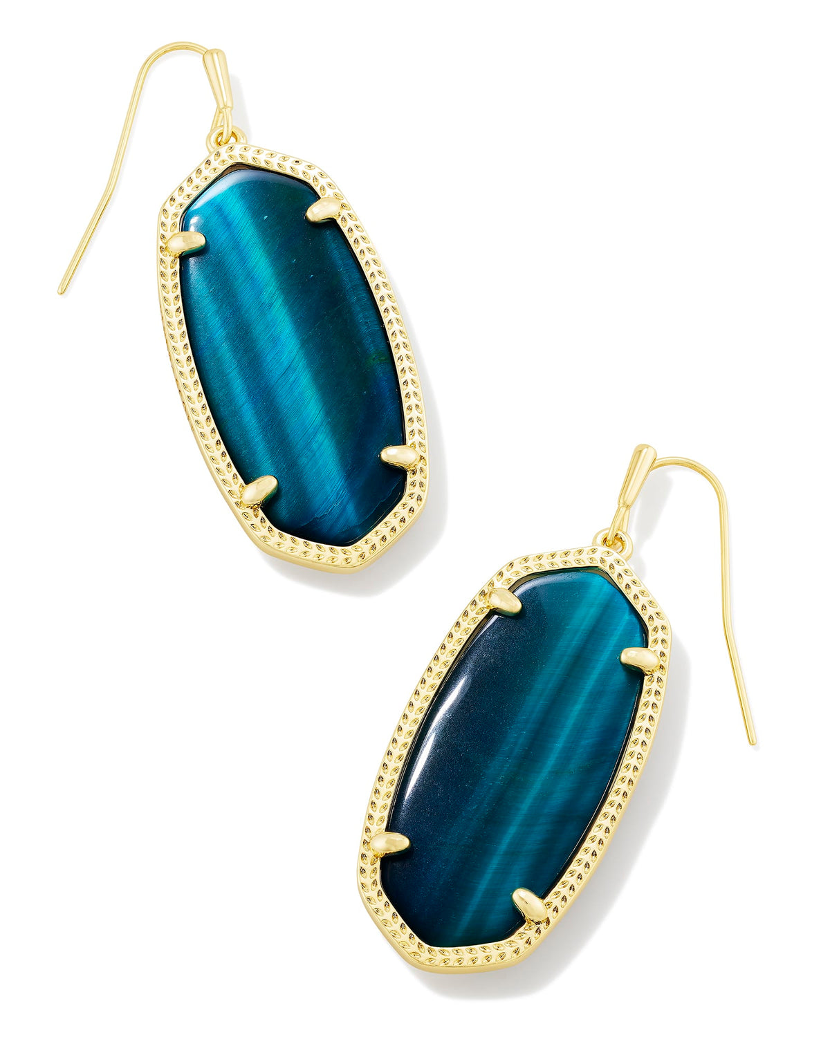 Kendra Scott Elle Drop Earrings in Teal's Tiger's Eye