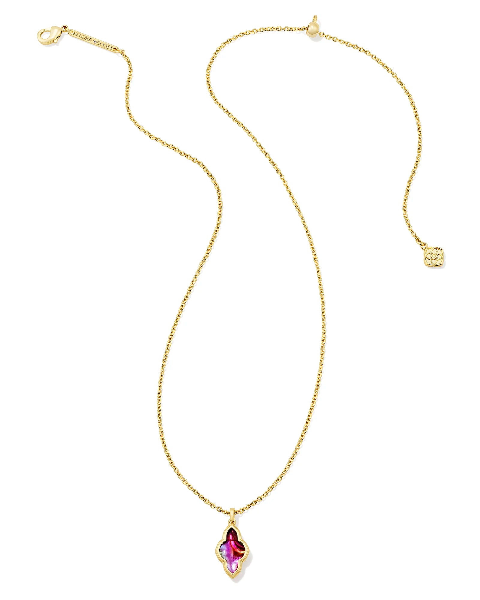 Kendra Scott Framed Abbie Short Pendant Necklace in Light Burgundy Illusion