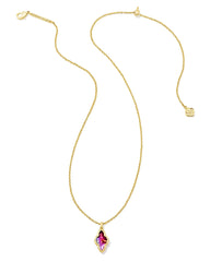 Kendra Scott Framed Abbie Short Pendant Necklace in Light Burgundy Illusion
