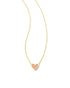 Framed Ari Heart Short Pendant Necklace Gold Light Pink Drusy