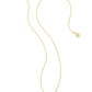 Framed Ari Heart Short Pendant Necklace Gold White Opalescent Resin