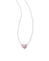 Framed Ari Heart Short Pendant Necklace Silver Lilac Opalescent Resin