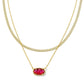 Kendra Scott Grayson Herringbone Multistrand Necklace In Light Burgundy