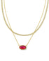 Kendra Scott Grayson Herringbone Multistrand Necklace In Light Burgundy
