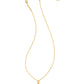 Letter W Disc Pendant Necklace 