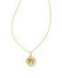 Letter W Disc Pendant Front View 
