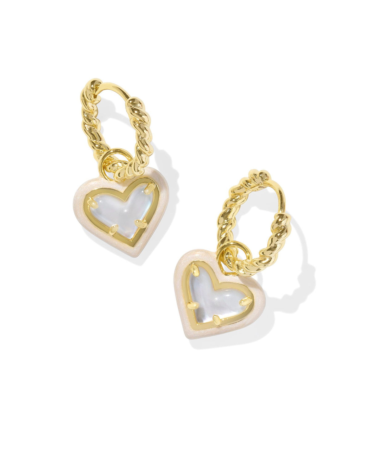 Ari Heart Enamel Frame Huggie Earrings