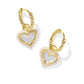 Ari Heart Enamel Frame Huggie Earrings