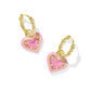 Ari Heart Enamel Frame Huggie Earrings