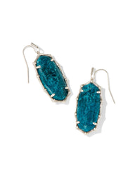 Kendra Scott Elle Bamboo Frame Drop Earrings | Vintage Silver Variegated Indigo Magnesite