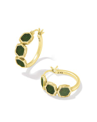 Kendra Scott Maura Hoop Earrings | Gold Sage Serpentine