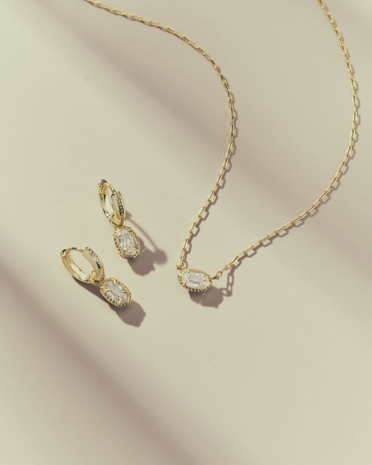 KENDRA SCOTT Mini Ellie Luxe Huggie Earrings, Gold White Cz, additional view 2 (Gold White Cz)