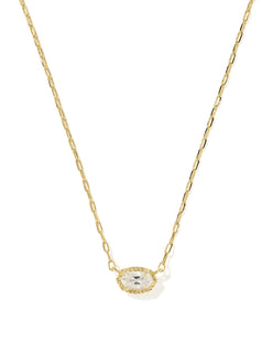 KENDRA SCOTT Mini Elisa Luxe Short Pendant Necklace, Gold White Cz, primary view (Gold White Cz)
