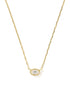 KENDRA SCOTT Mini Elisa Luxe Short Pendant Necklace, Gold White Cz, primary view (Gold White Cz)