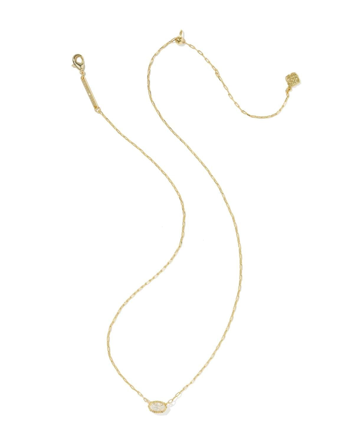 KENDRA SCOTT Mini Elisa Luxe Short Pendant Necklace, Gold White Cz, additional view 1 (Gold White Cz)