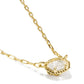 KENDRA SCOTT Mini Elisa Luxe Short Pendant Necklace, Gold White Cz, additional view 2 (Gold White Cz)