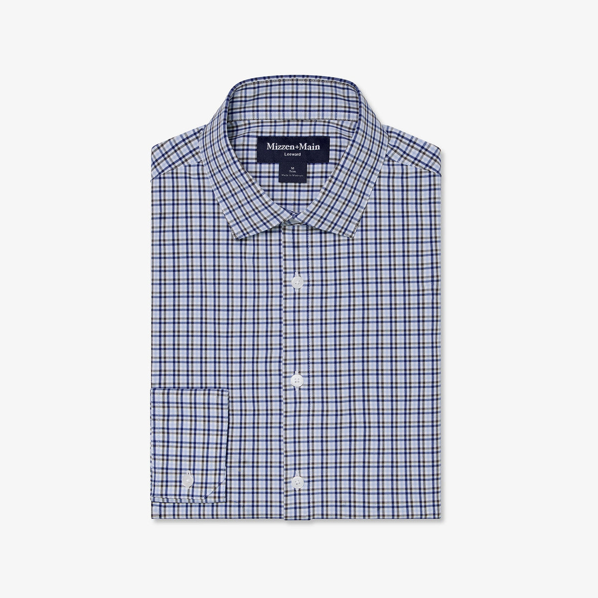 Mizzen+Main Leeward Long Sleeve Dress Shirt in Espresso Doug Plaid