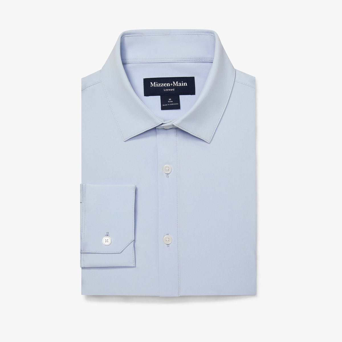 Mizzen+Main Leeward Long Sleeve Dress Shirt in Light Blue Solid