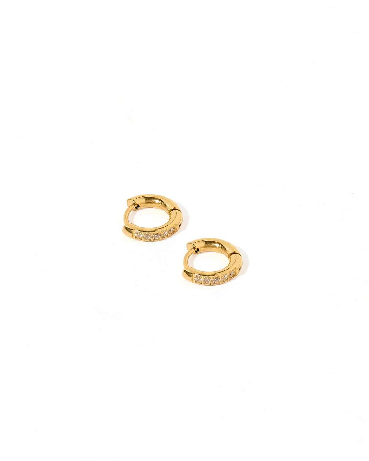 Huggie Earrings - Scarlett Hoop Gold 8Mm Cz