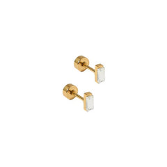 Screwback Stud Earrings - Micro Amber