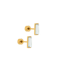 Screwback Stud Earrings - Micro Amber
