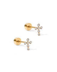 Screwback Stud - Clara Cross (Gold)