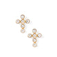Screwback Stud Earrings - Clara Cross (Gold)