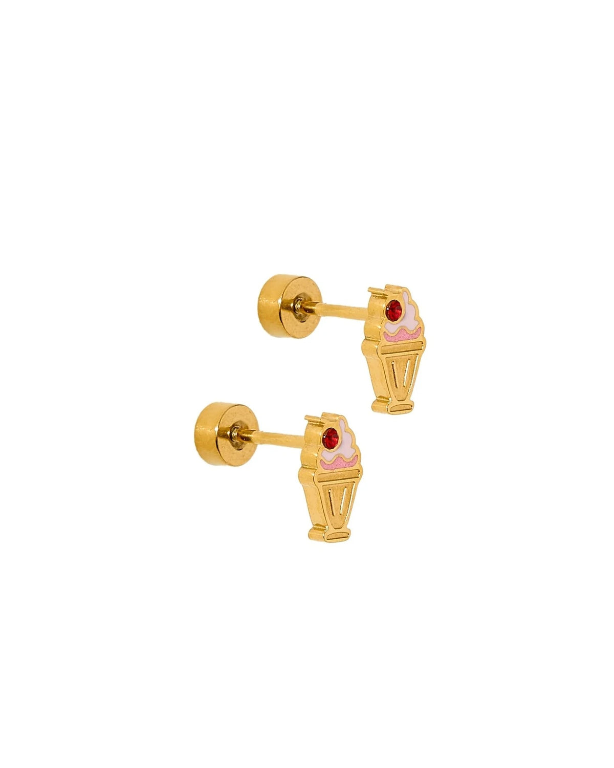 Screwback Stud Earrings - Milkshake