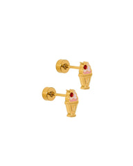 Screwback Stud Earrings - Milkshake