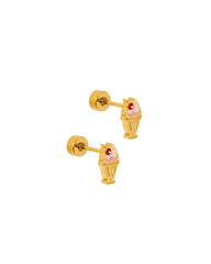 Screwback Stud Earrings - Milkshake