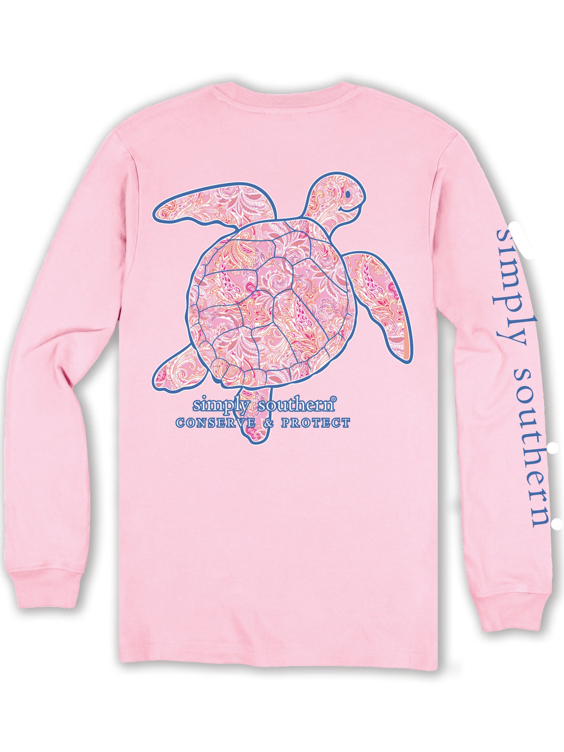 Pink long sleeve t-shirt with a pink turtle.