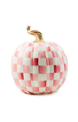 MacKenzie Childs Bubblegum Pink Check Large Pumpkin