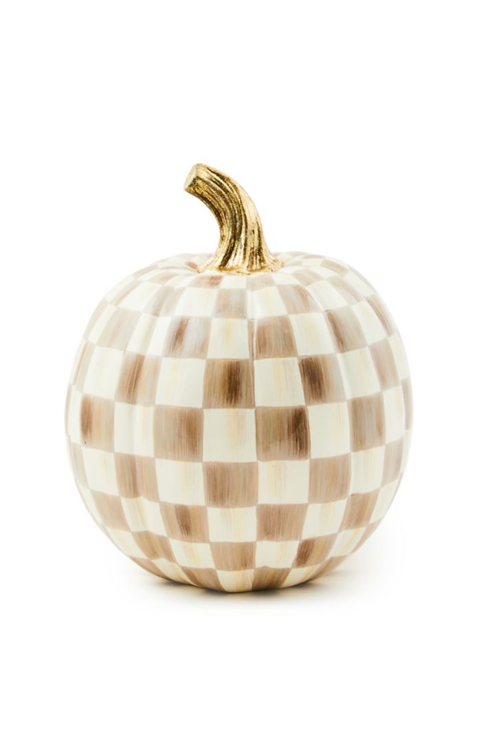 MacKenzie Childs Mocha Check Small Pumpkin