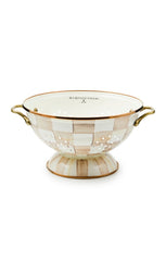 Mocha Check Large Colander