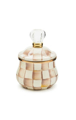 Mocha Check Lidded Sugar Bowl