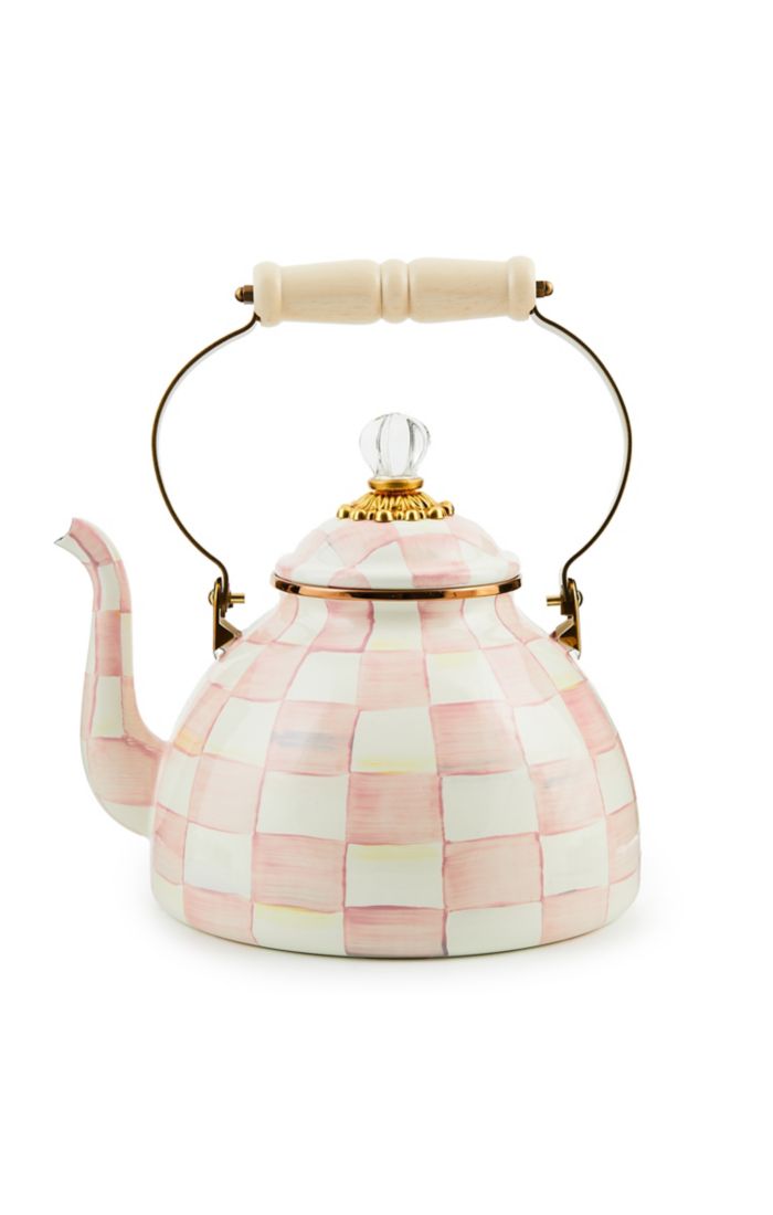 Rosy Check Enamel Tea Kettle - 3 Quart