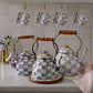 Violet Check 3 Quart Tea Kettle