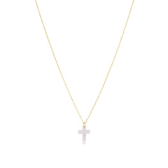 16" Necklace Gold - Blessed Crystal Charm