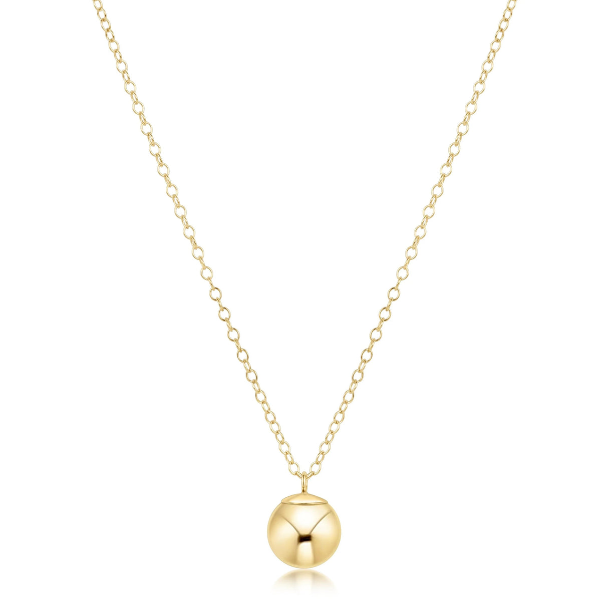 16" Necklace Gold - Classic Gold 8mm Charm