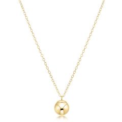 16" Necklace Gold - Classic Gold 8mm Charm