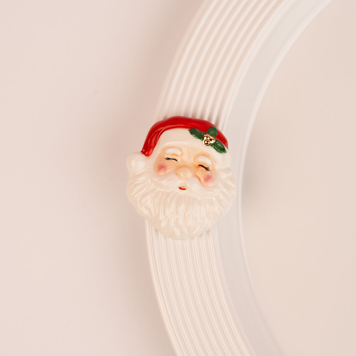 Nora Fleming Jolly Old Soul mini displayed on a serving base (Jolly Old Soul)