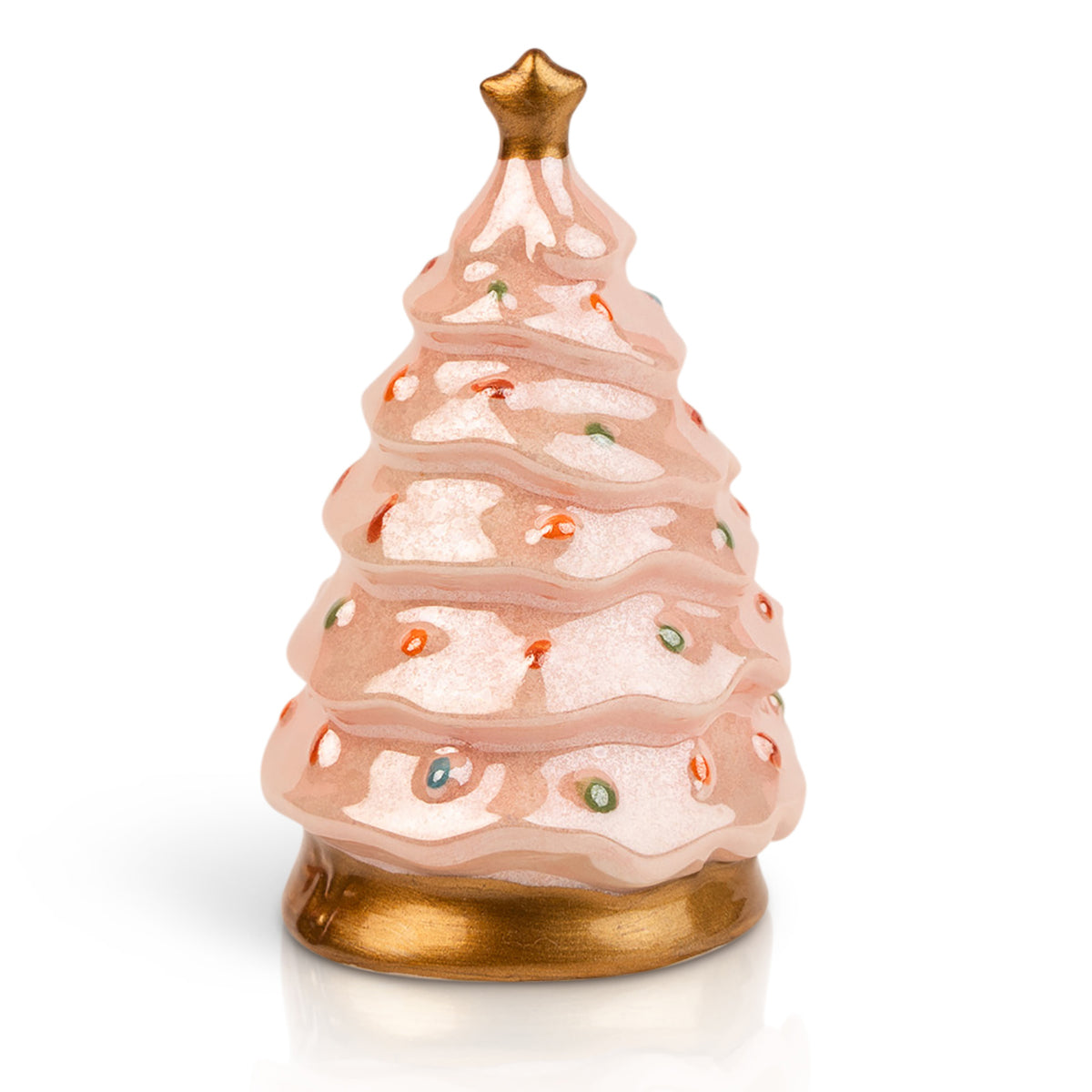 Nora Fleming Twinkle Tree pink Christmas tree with gold-colored star and base (Twinkle Tree)