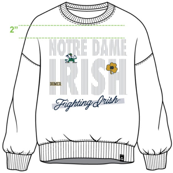 Notre Dame Vinton Vertical Oversized Fleece Crew
