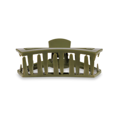 An Open Olive Medium Hair Clip from TELETIES.