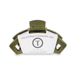 An Open Olive Medium Hair Clip from TELETIES.