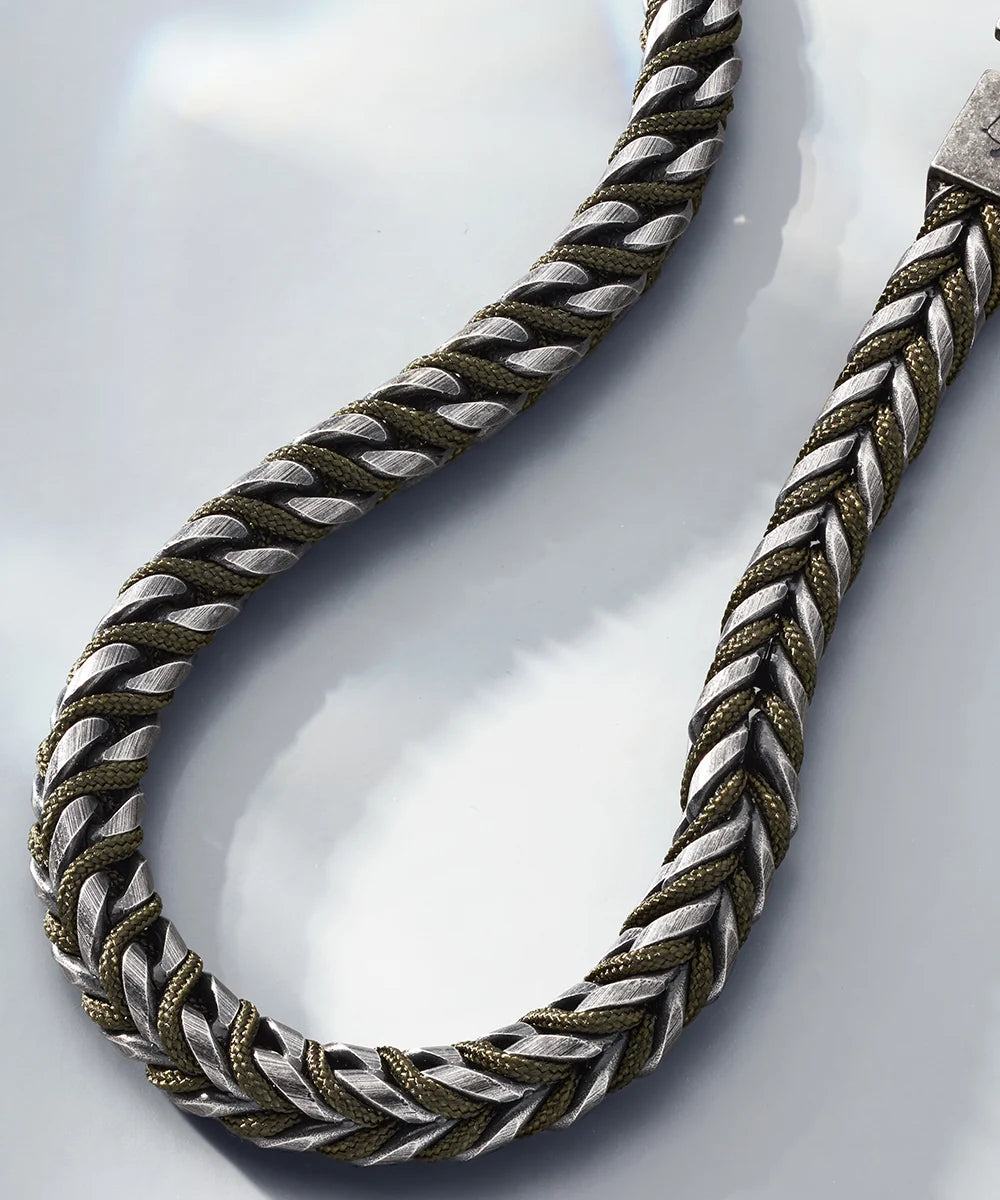 Pig & Hen Catena Foxtail Army Vintage bracelet chain and rope detail (Army | Vintage)