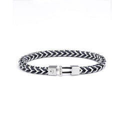 Pig & Hen Catena Foxtail Navy Silver men's bracelet (Navy | Silver)
