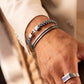 Pig & Hen Catena Foxtail Navy Silver bracelet on wrist (Navy | Silver)