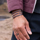 Pig & Hen catena foxtail slate gray bronze bracelet styled on wrist (Slate Gray | Bronze)