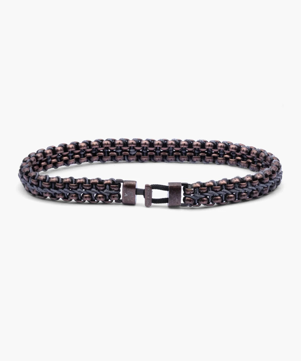 Pig & Hen catena venetian 7mm slate gray bronze bracelet product view (Slate Gray | Bronze)